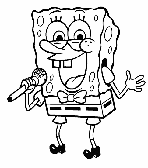 Coloring Pages For Kids Spongebob Singing