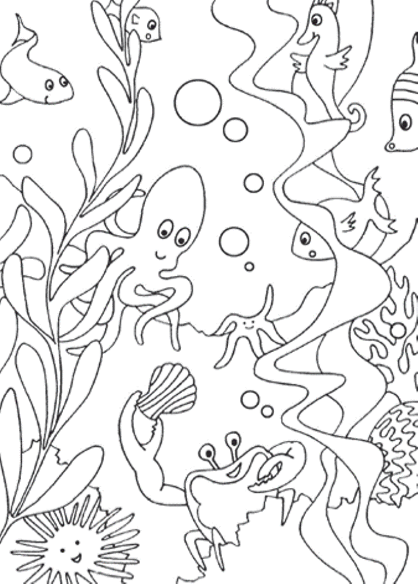Coloring Pages Of Sea Animals Printablea5a5 Coloring Page