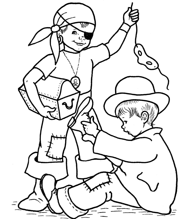 Coloring Pages Printable Kids Halloween Costumes Coloring Page