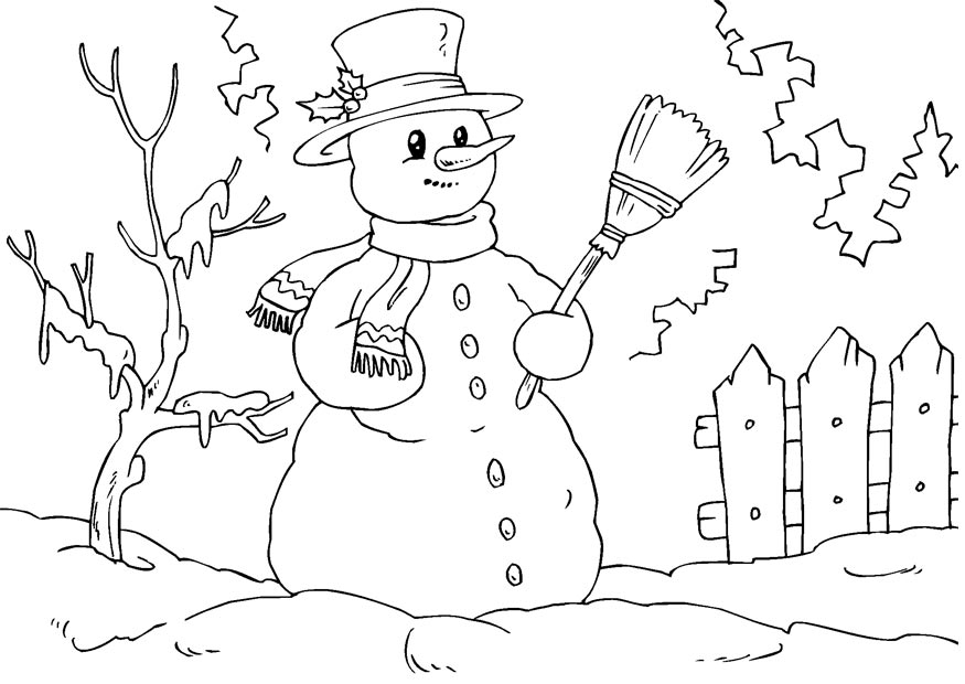 Coloring Pages Snowman Coloring Page