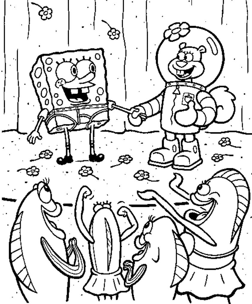 Coloring Pages Spongebob And Sandy