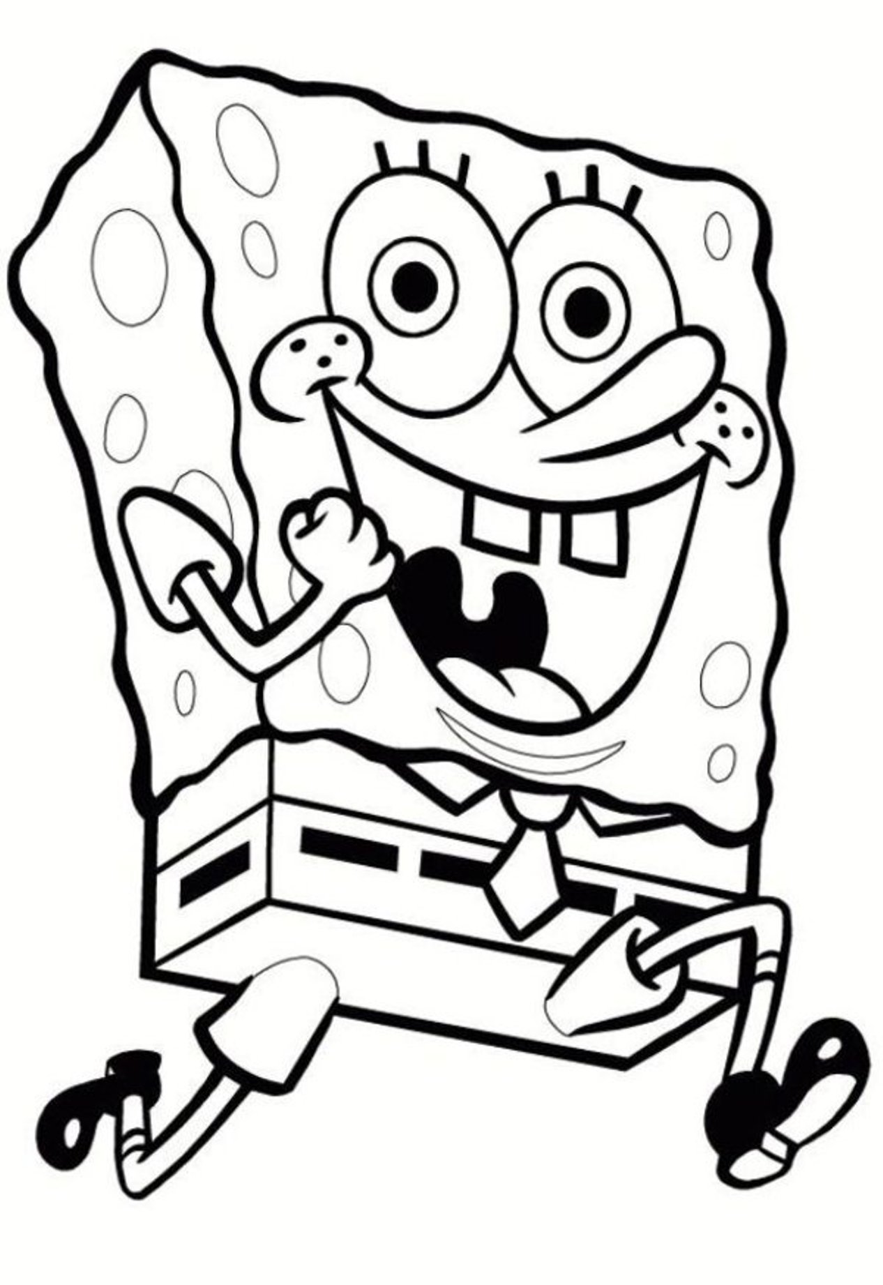 Coloring Pages Spongebob Running