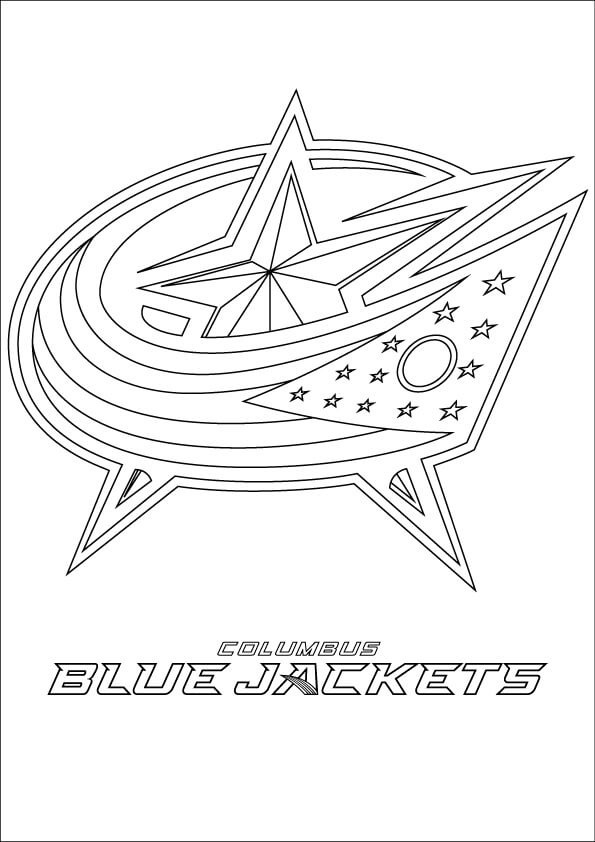Columbus Blue Jackets Logo Nhl Hockey Sport Coloring Page