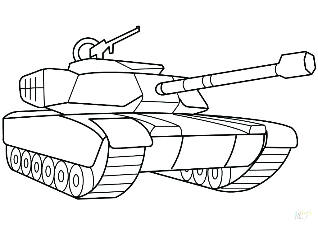 Combat Tank Coloring Page