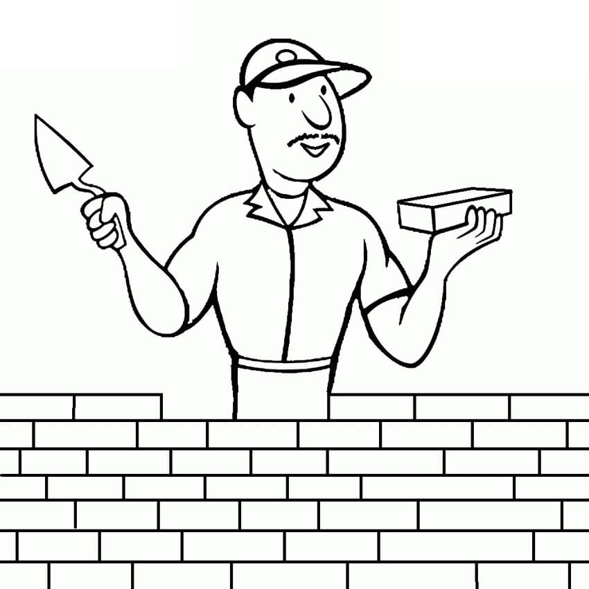 Construction Worker 10 Coloring Page