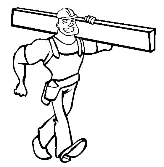 Construction Worker 2 Coloring Page