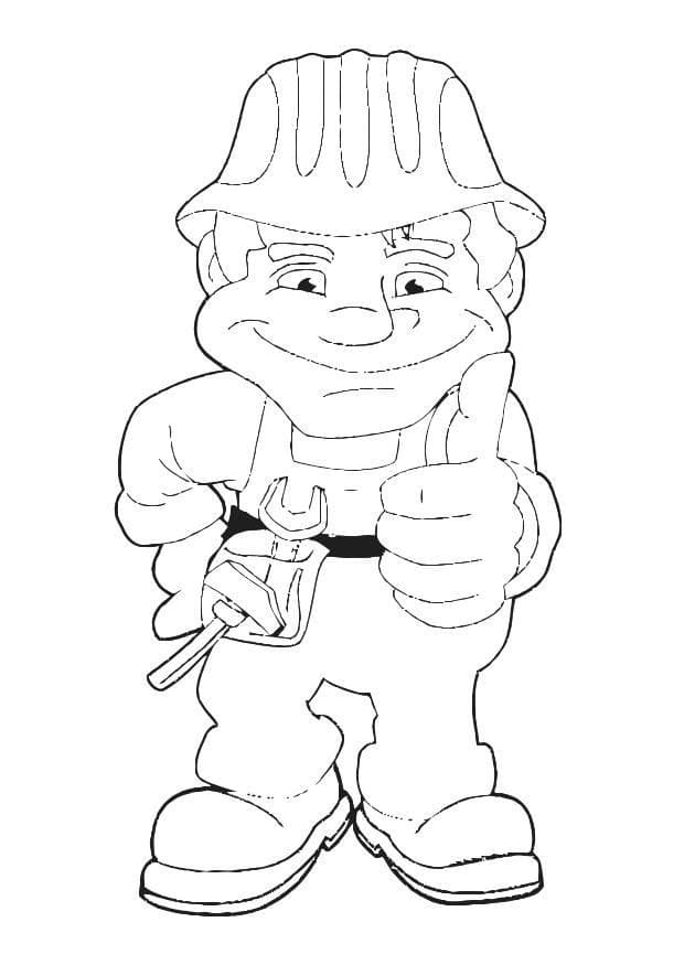 Construction Worker 4 Coloring Page