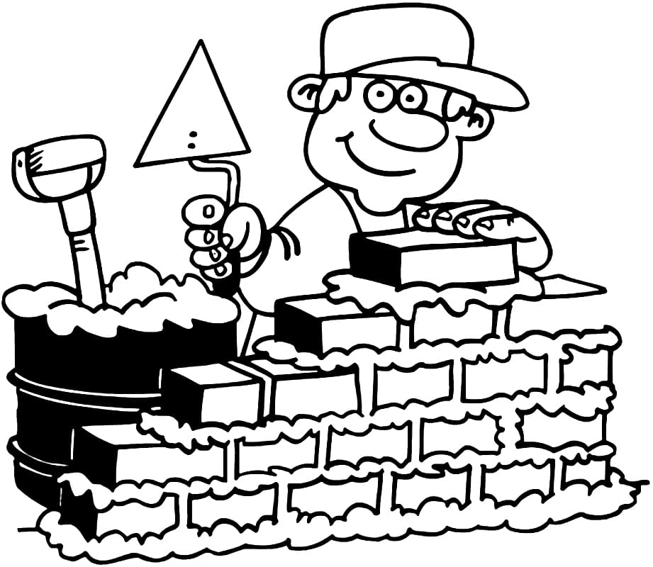 Construction Worker 5 Coloring Page