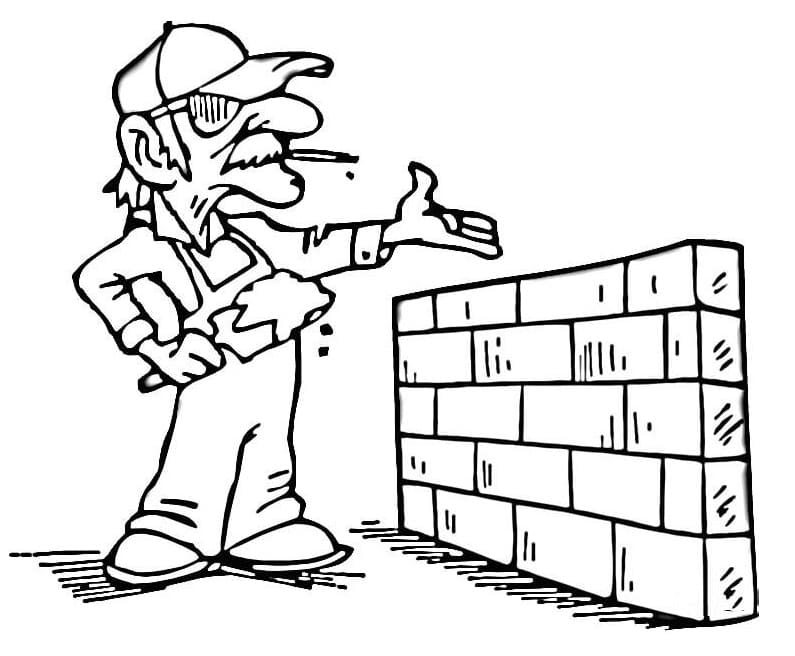 Construction Worker 8 Coloring Page