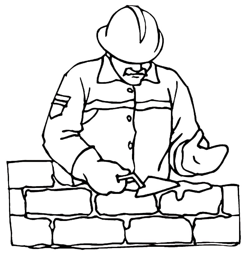 Construction Worker 9 Coloring Page
