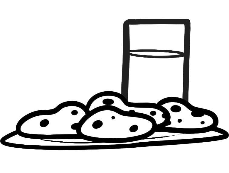 Cookies and Milk Coloring Page