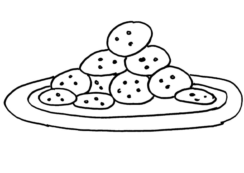 Cookies on Plate 1 Coloring Page