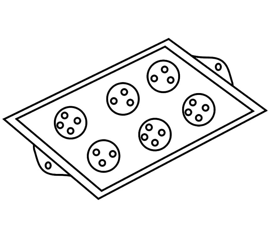 Cookies on Tray Coloring Page