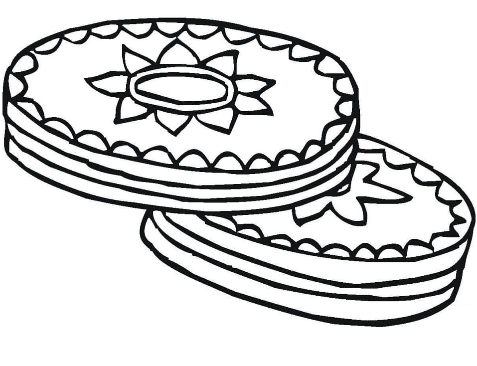 Cookies With Chocolate Top Coloring Page