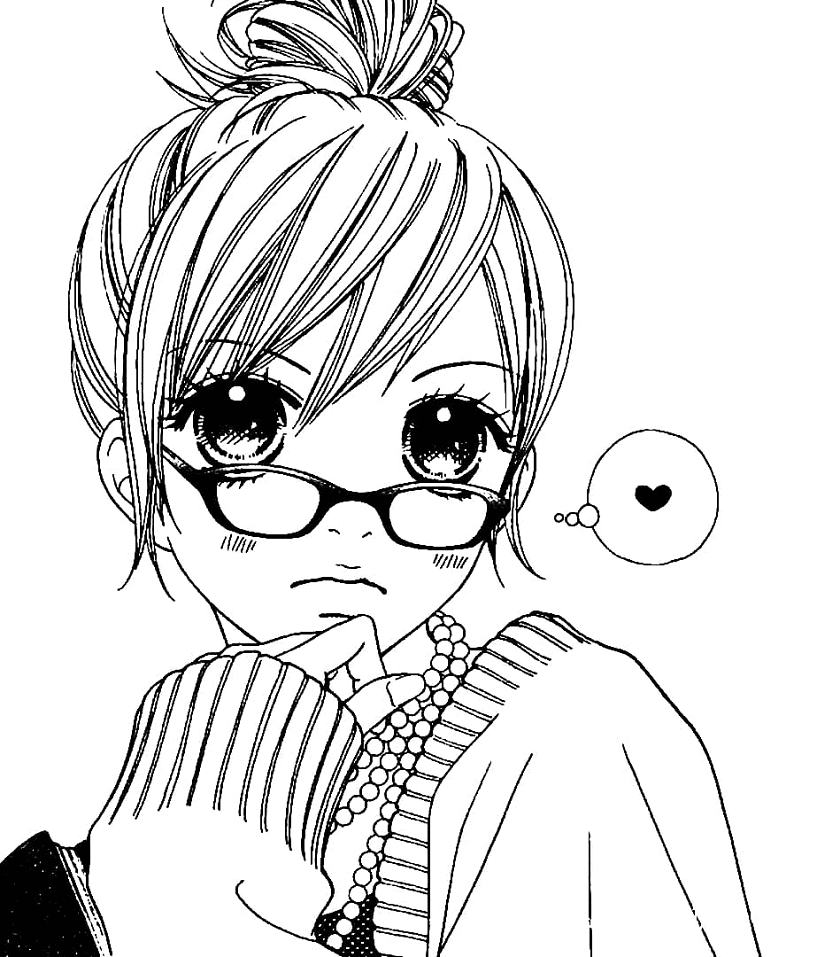 Cool Anime Girl Coloring Page