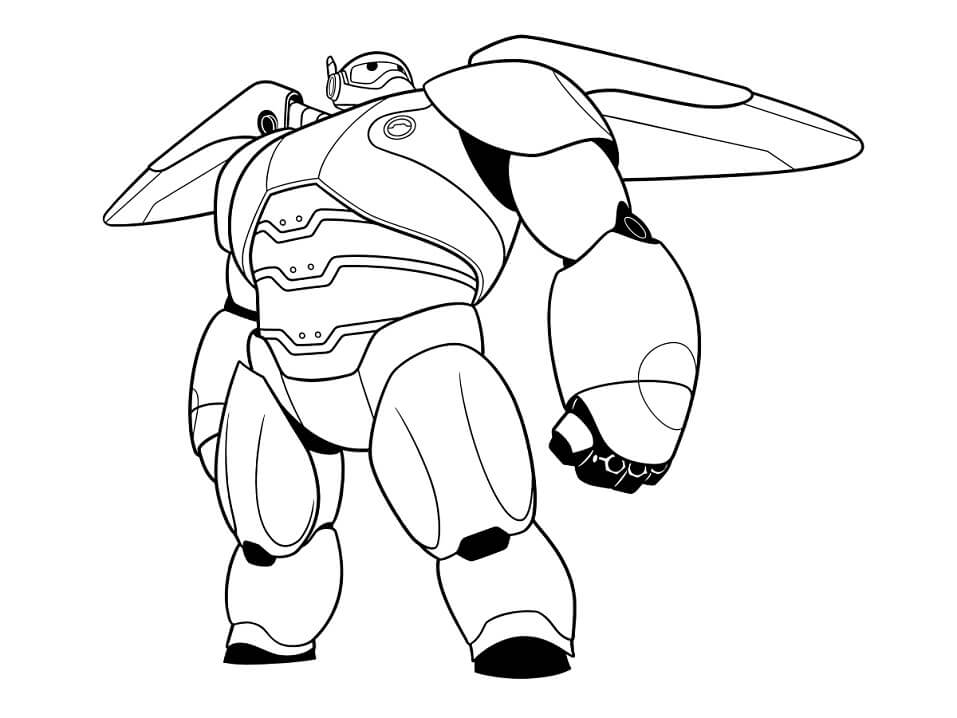 Cool Armored Baymax Coloring Page