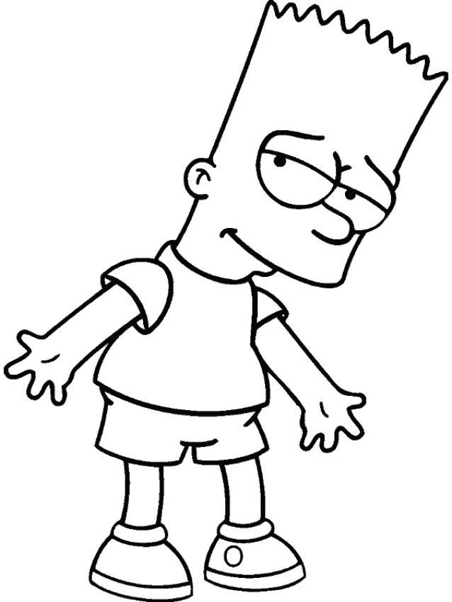 Cool Bart Simpson Coloring Page