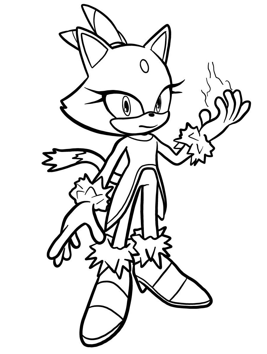 Cool Blaze The Cat Coloring Page