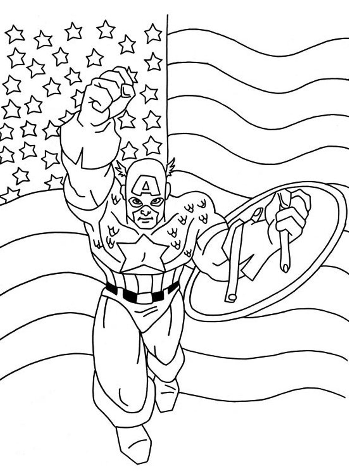 Cool Captain America S For Kids7951 Coloring Page