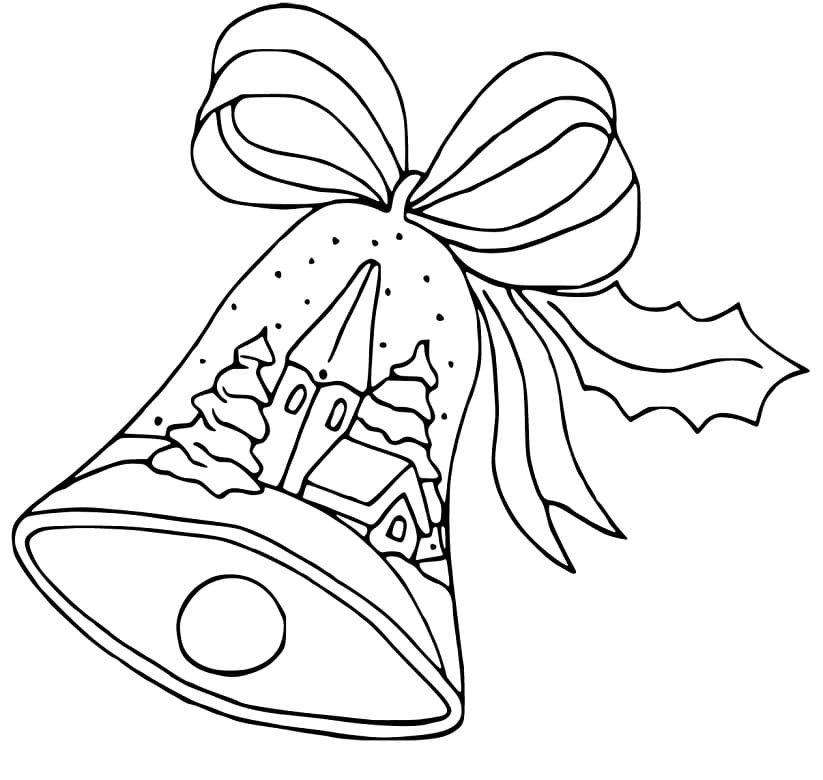 Cool Christmas Bell Coloring Page
