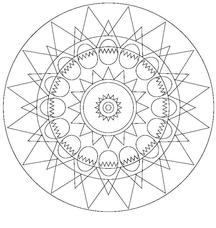 Cool Easter Mandala Coloring Page
