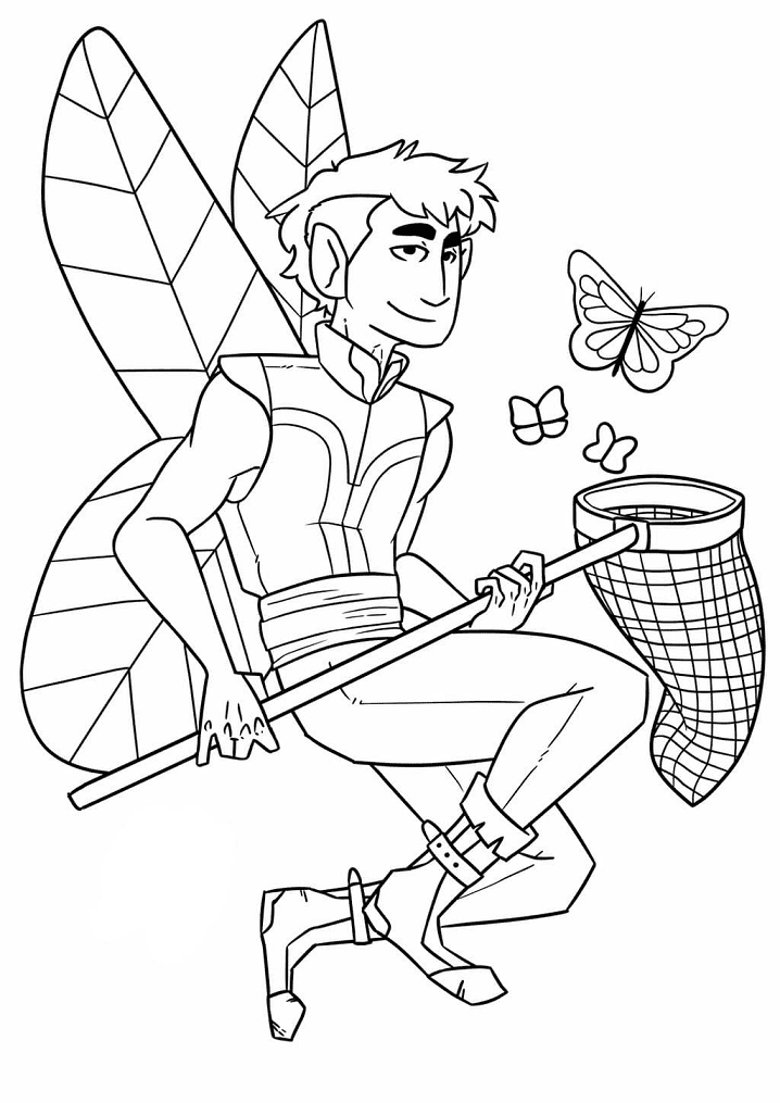 Cool Fairy Boy Coloring Page