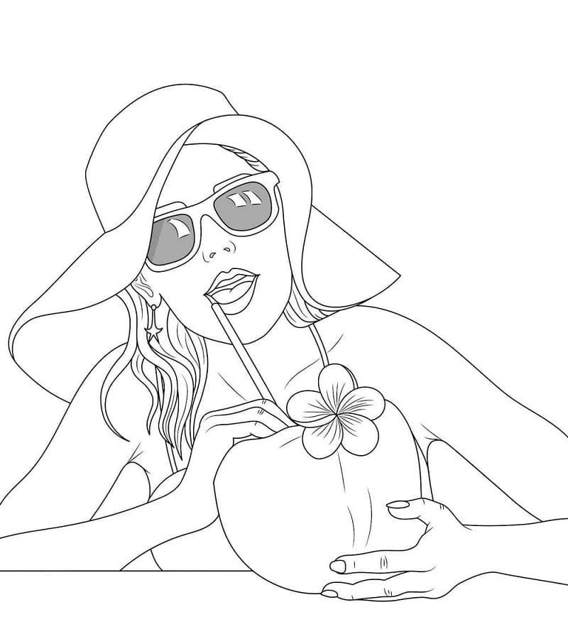 Cool Girl Cool Coloring Page