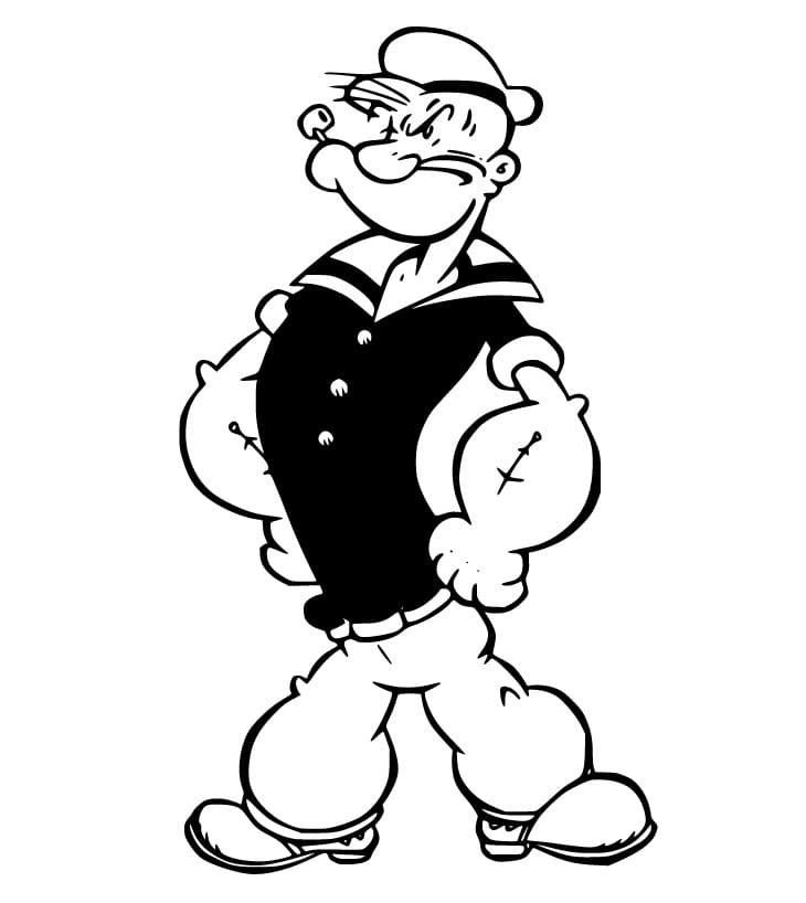 Cool Popeye Coloring Page