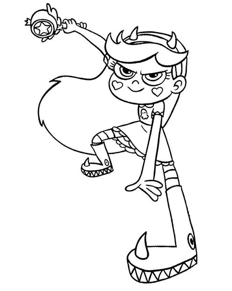 Cool Star Butterfly Coloring Page
