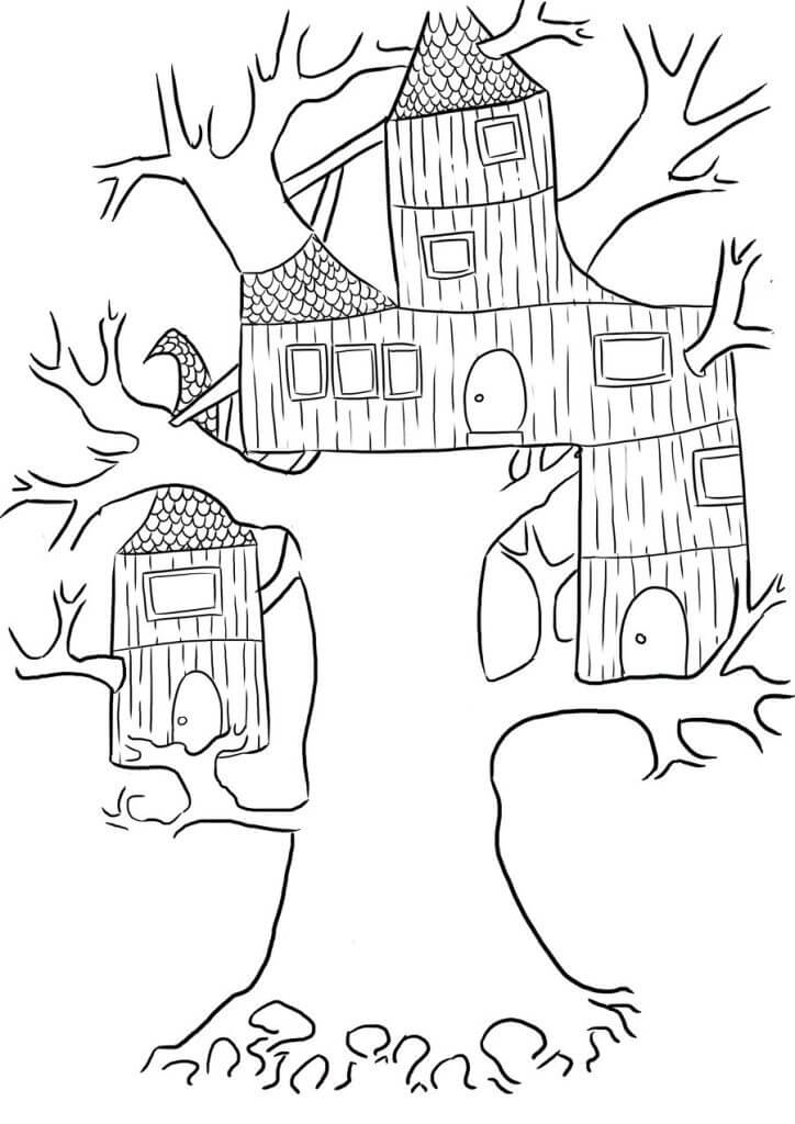 Cool Treehouse Coloring Page