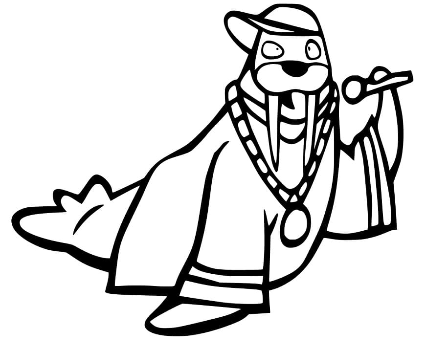 Cool Walrus Coloring Page
