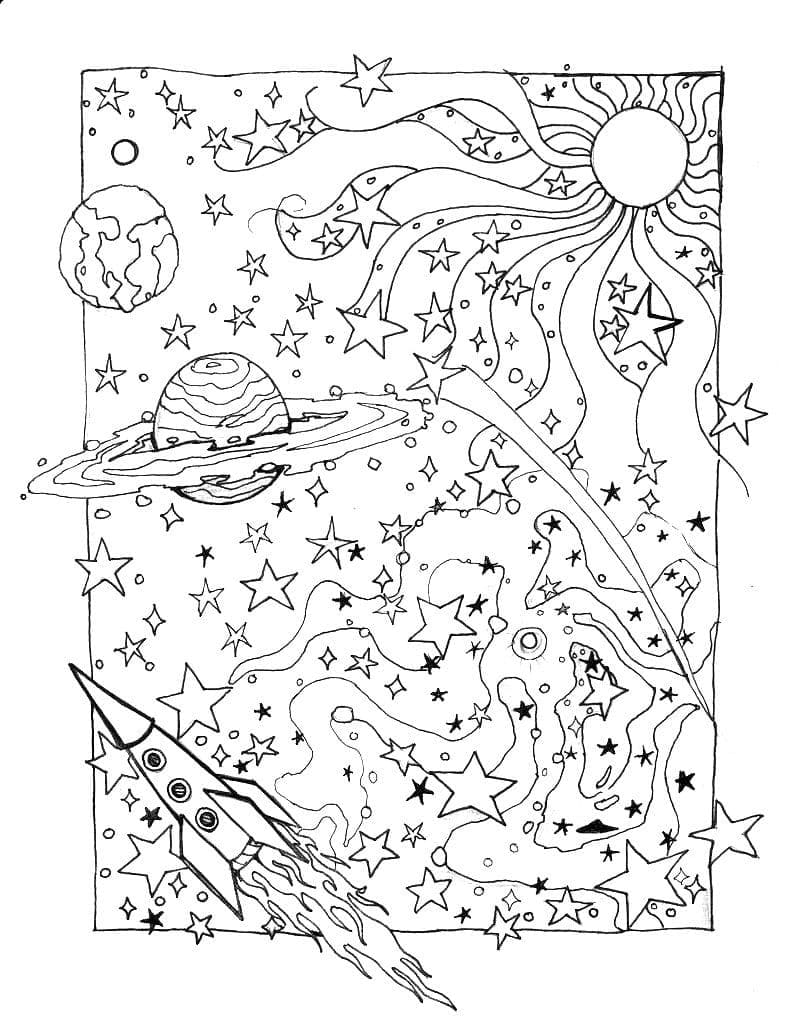Cosmos Aestheics 1 Coloring Page