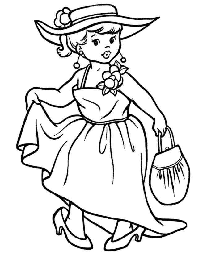 Costume Girl Halloween Coloring Page