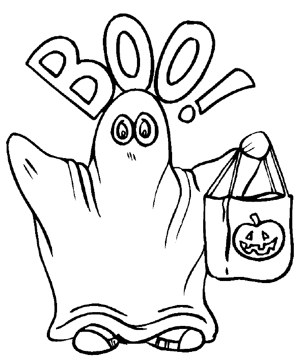 Costume Halloween For Children Free Coloring Page