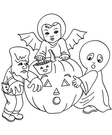 Costume Printable Kids Halloween Coloring Page