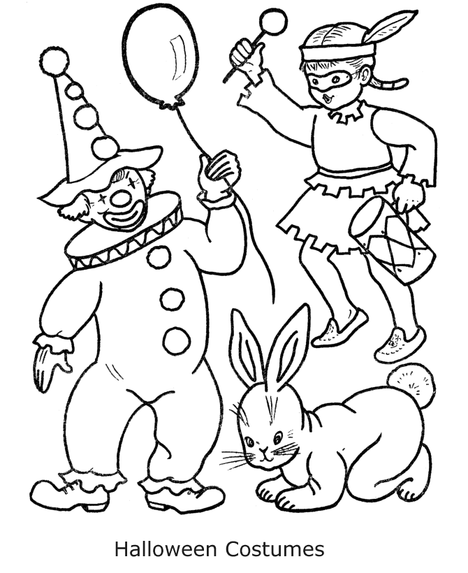 Costumes For Halloween Printable For Preschoolers Coloring Page
