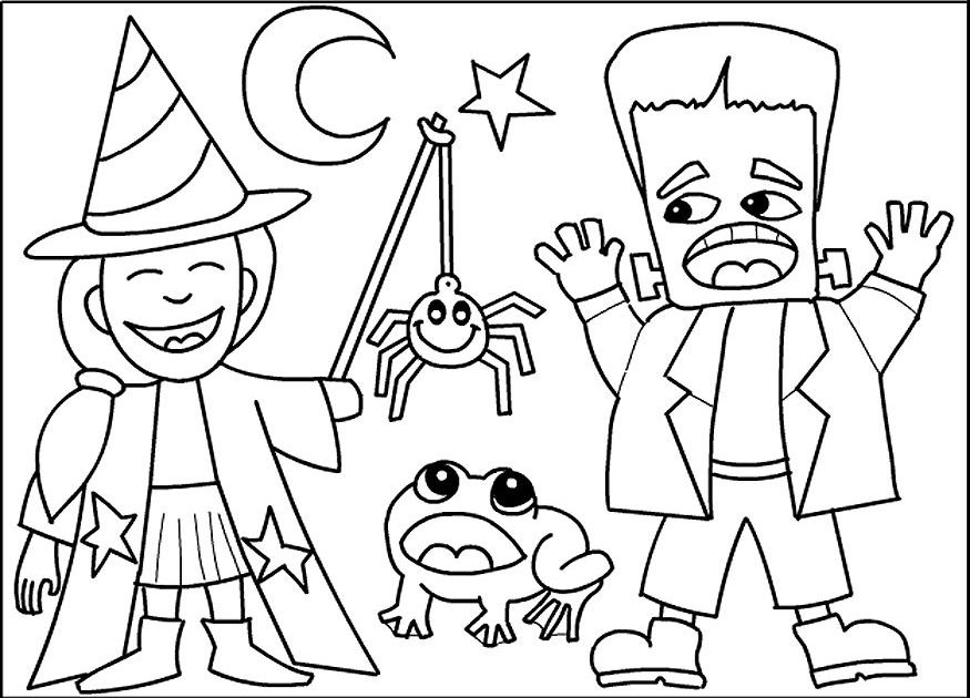 Costumes For Halloween Printable Free Coloring Page