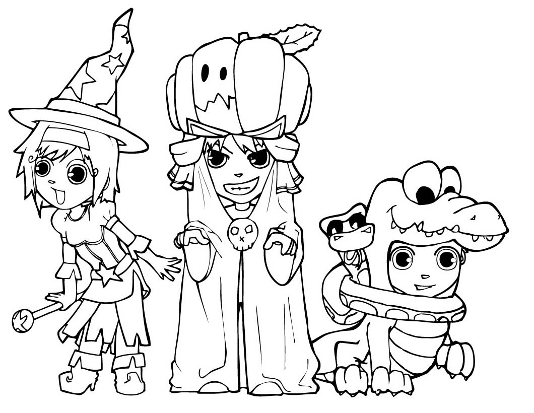 Costumes Halloween Printable Kids Coloring Page