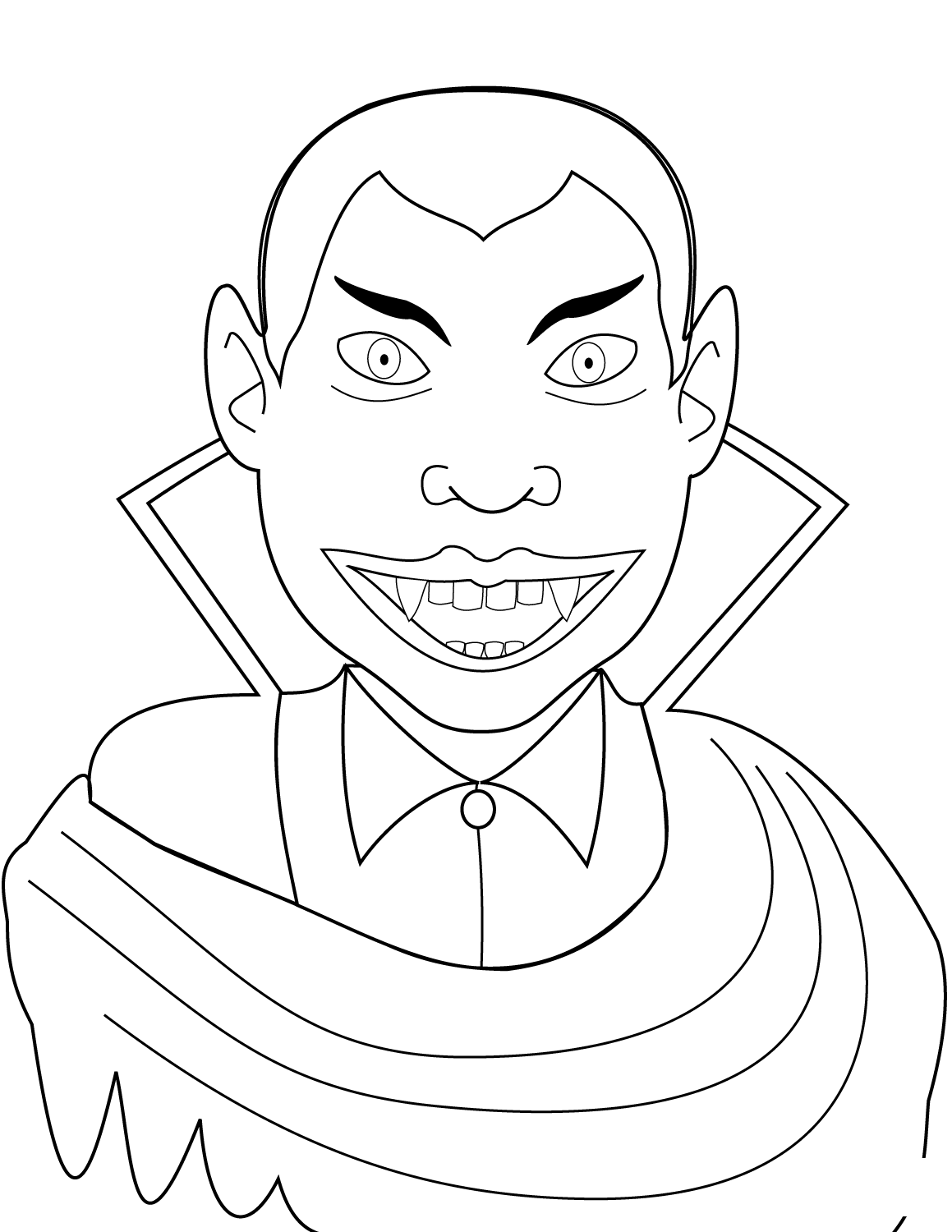 Count Dracula Halloween Coloring Page