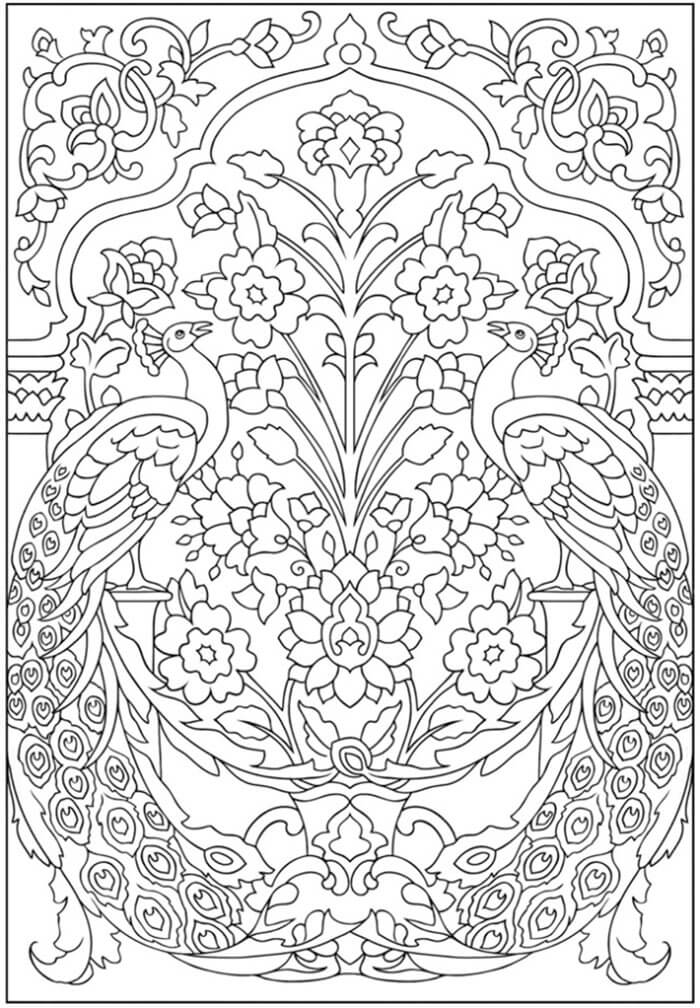 Cool Couple of Birds Mindfulness Coloring Page