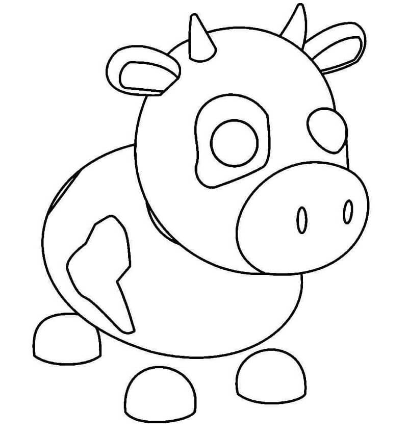 Cow Adopt Me Coloring Page