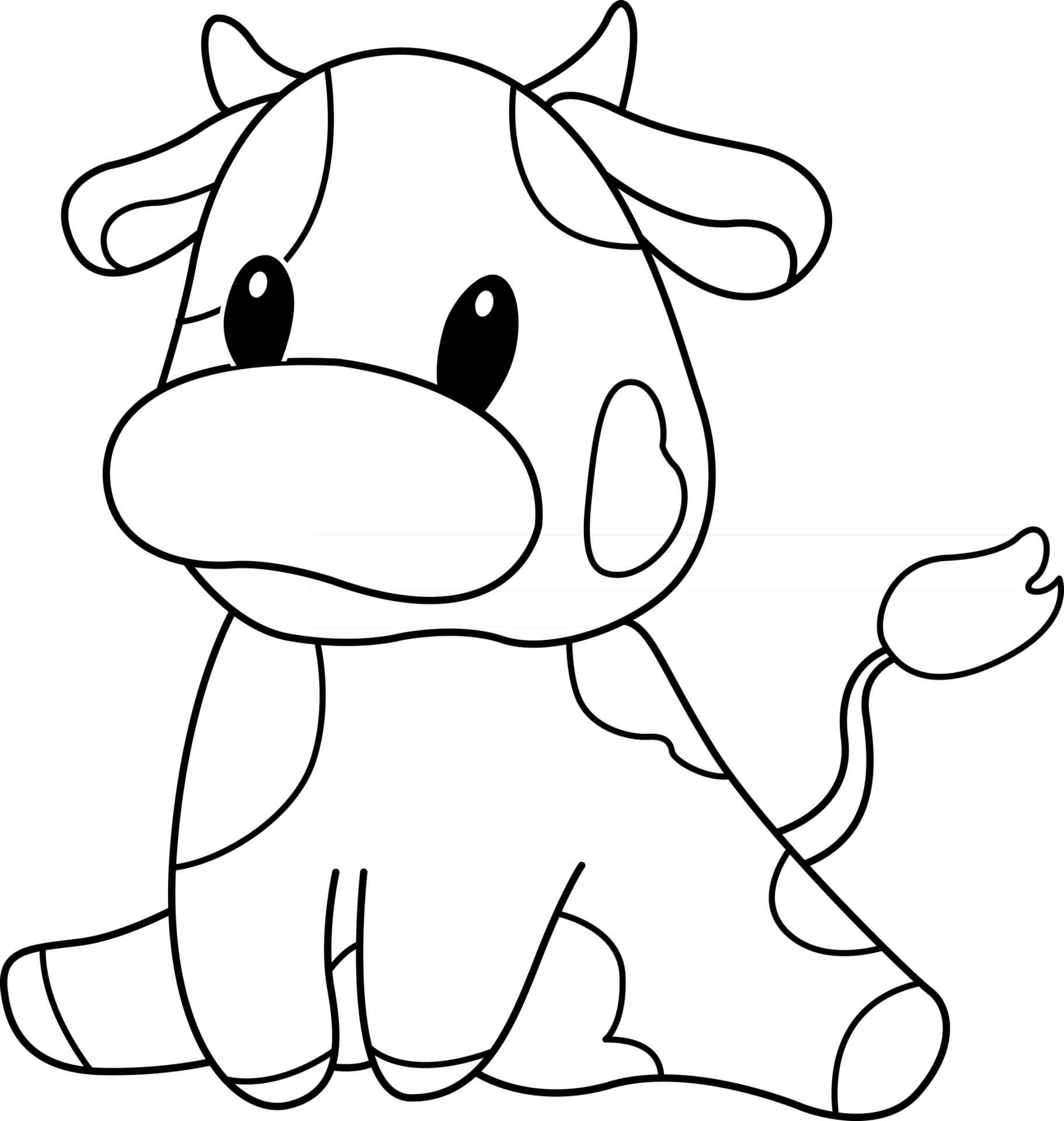 Cow Cute Animal Coloring Pages   Coloring Cool