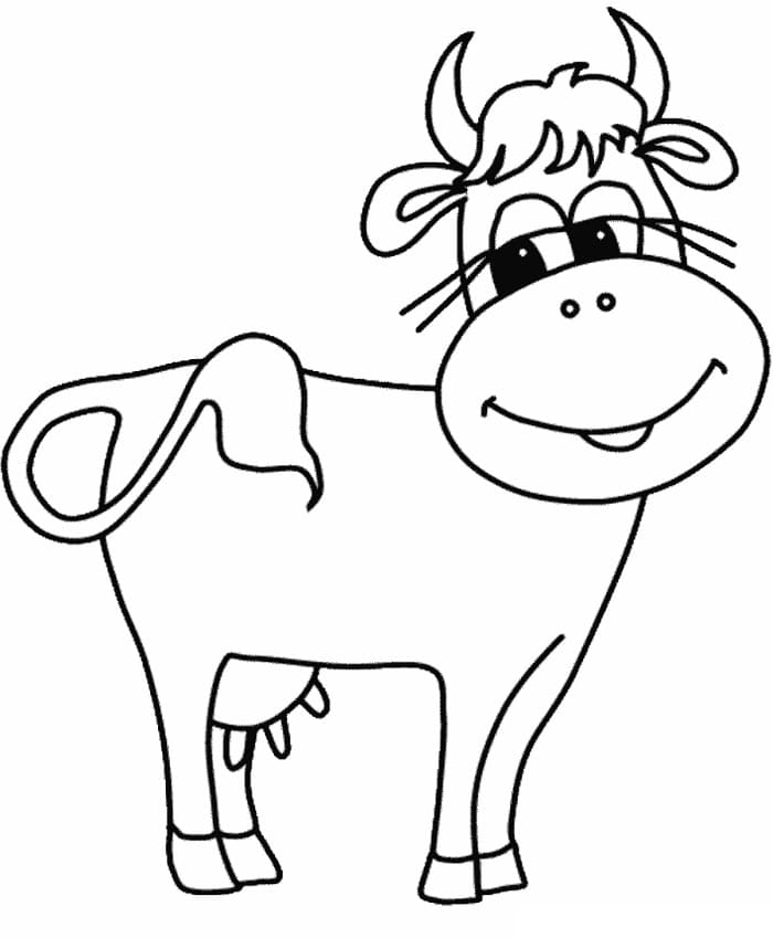 Cow is Smiling Coloring Page