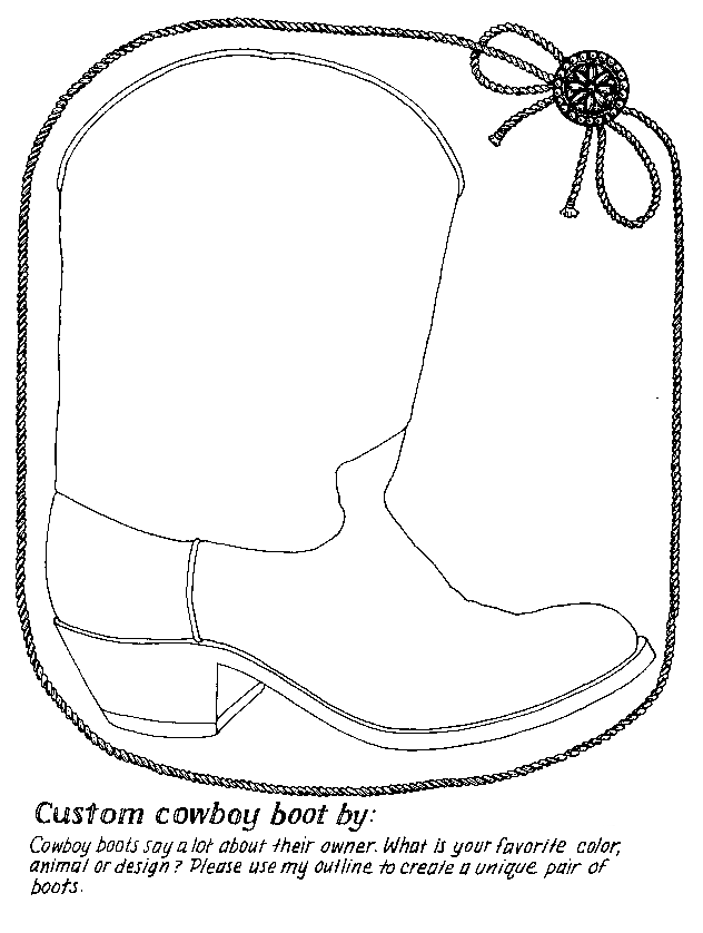 Cowboy Boot By Jan Brett Coloring Page