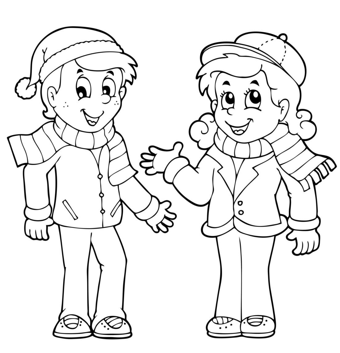 Cozy Couple Fall October Coloring Page
