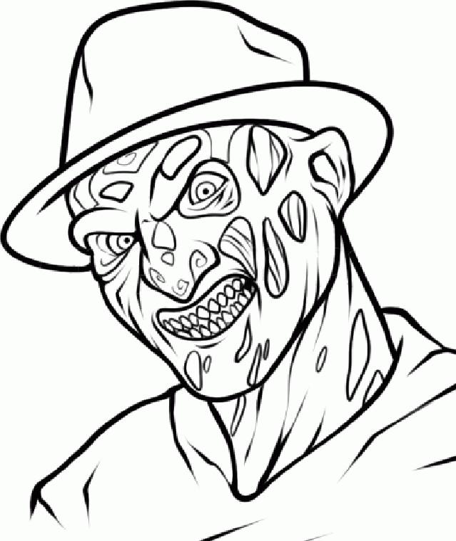Creepy Freddy Krueger Coloring Page