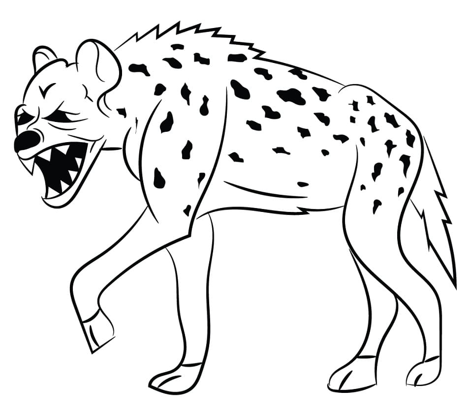 Creepy Hyena Coloring Page