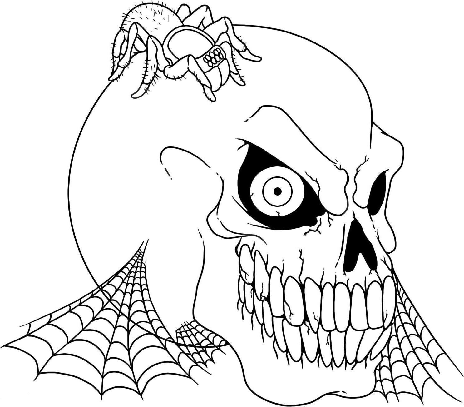 Creepy Skull Coloring Page