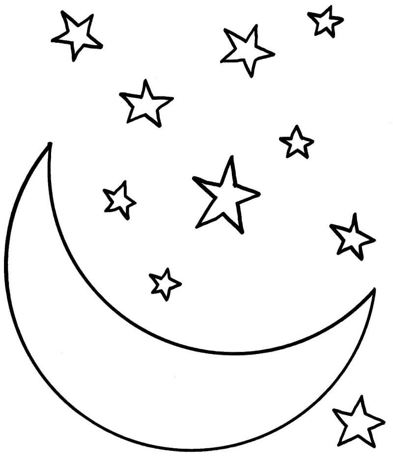 Crescent Moon with Stars