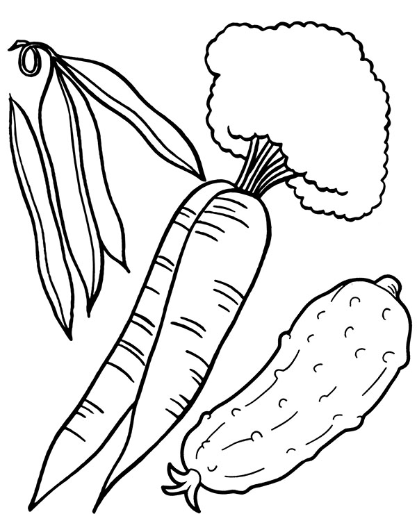 Cucumber And Carrotss Coloring Page